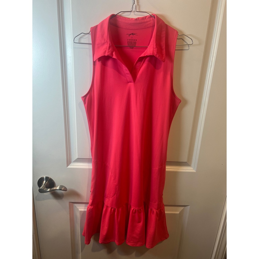 X by Gottex Womens Athletic Dress Ruffle Hem Pink S